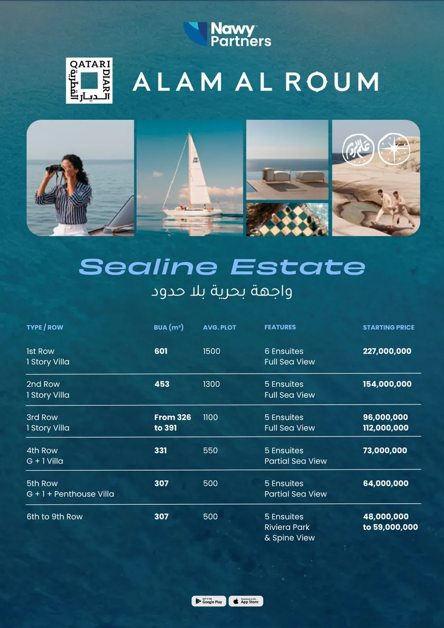 قائمة أسعار Sealine Estates علم الروم